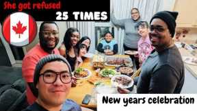 She was refused 25 times before coming to Canada! New year celebration.