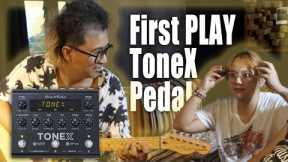 Ely and Audry FIRST time playing an Amp Modeler! | ToneX Pedal IK Multimedia