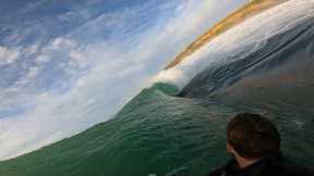 POV RAW CLIPS SLAMMED ON REEF AT VERY SHALLOW RIGHT HAND SLAB