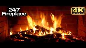 Relaxing Fireplace with Instrumental Christmas Music 24/7 🔥 Fireplace Christmas Music 🎄 Yule Log