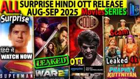 SURPRISE New Hindi OTT Release AUG-SEP l SuperManHindi-Dub, WAR2, Coolie, Scam Punjabi Series-Movies